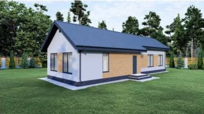 Проект компактного дома 85 м² с 2 спальнями для узкого участка - изображение 1