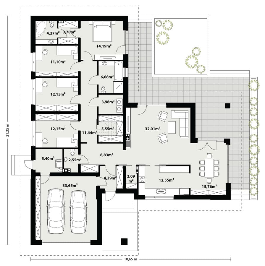Проект одноэтажного дома из газобетона Arteo 3 - изображение 4